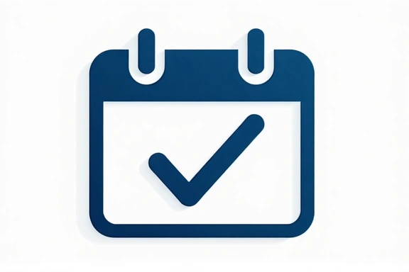 Calendario con una marca de verificación, simbolizando actualizaciones y revisiones de políticas