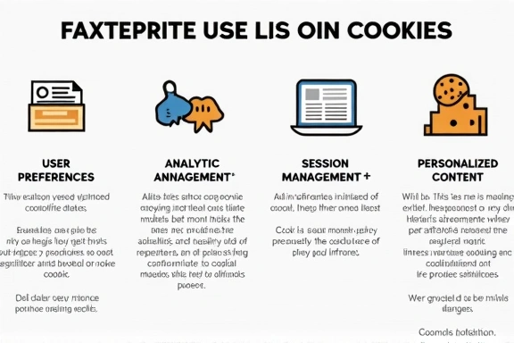 Gráfico que muestra diferentes tipos de uso de cookies en un sitio web